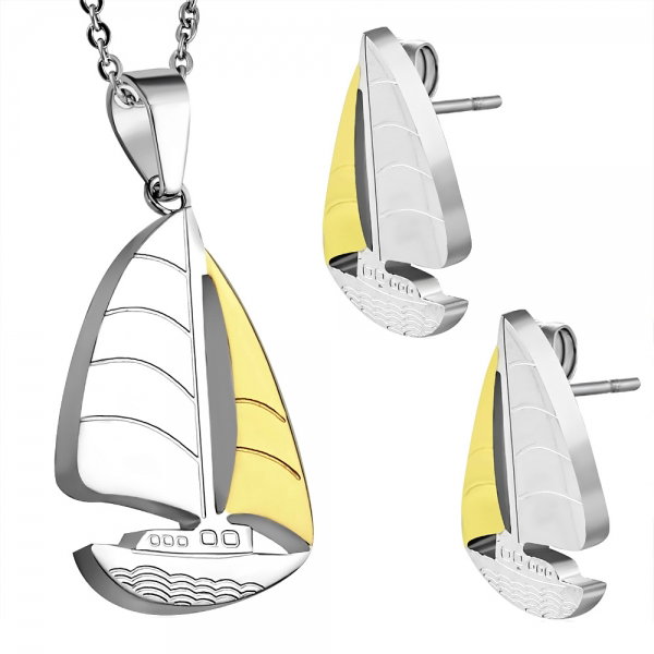 Set inox cu barcute cercei si pandantiv [1]